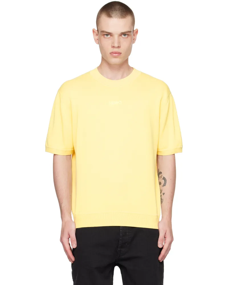 HUGO BOSS Yellow Embroidered Sweater Light