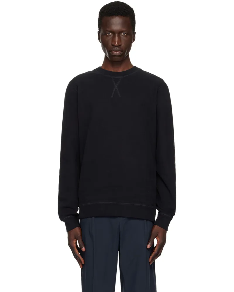 Sunspel Black Loopback Sweatshirt Black