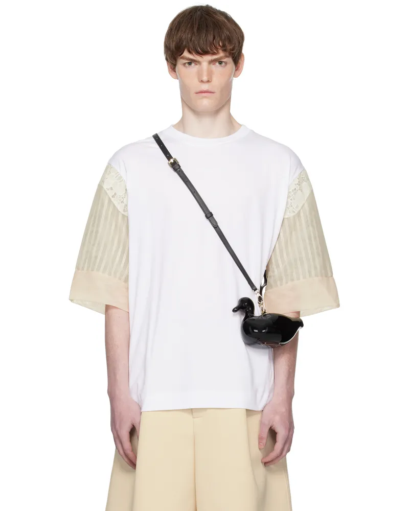 Simone Rocha White Trapped Lace Patchwork T-shirt White
