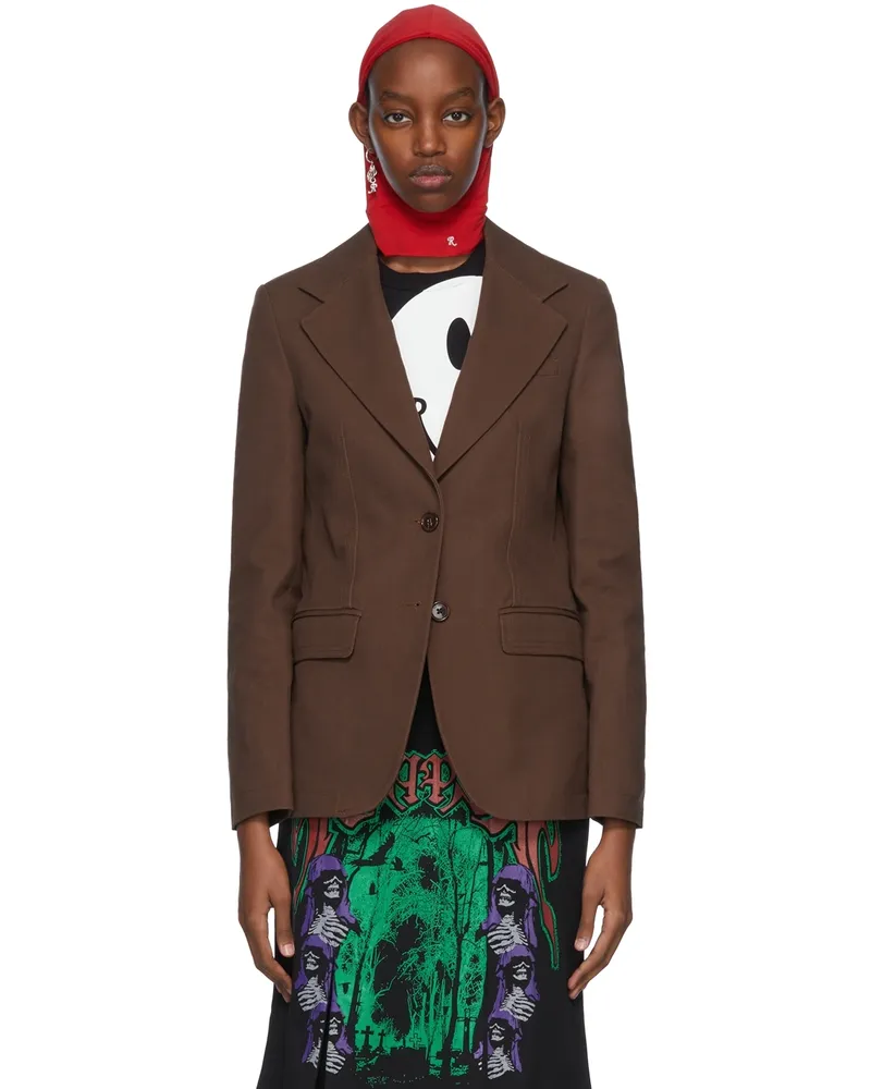 Raf Simons Brown Cotton Blazer 0060