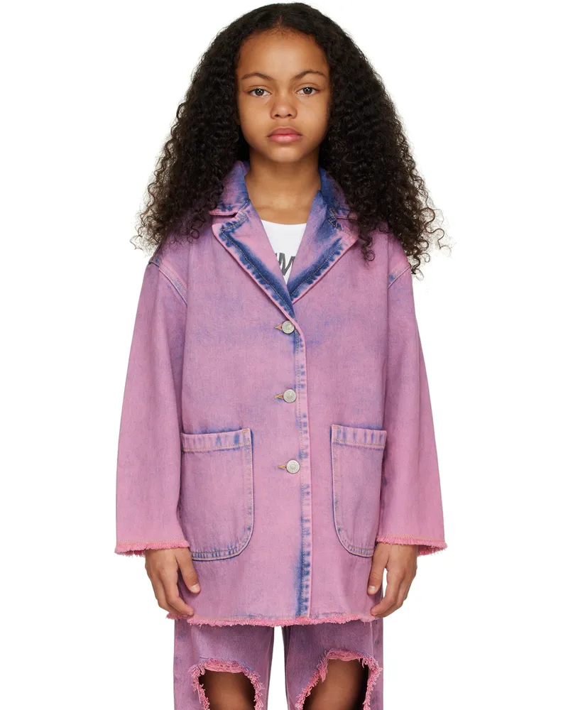 Maison Margiela Kids Pink Faded Denim Jacket M6303