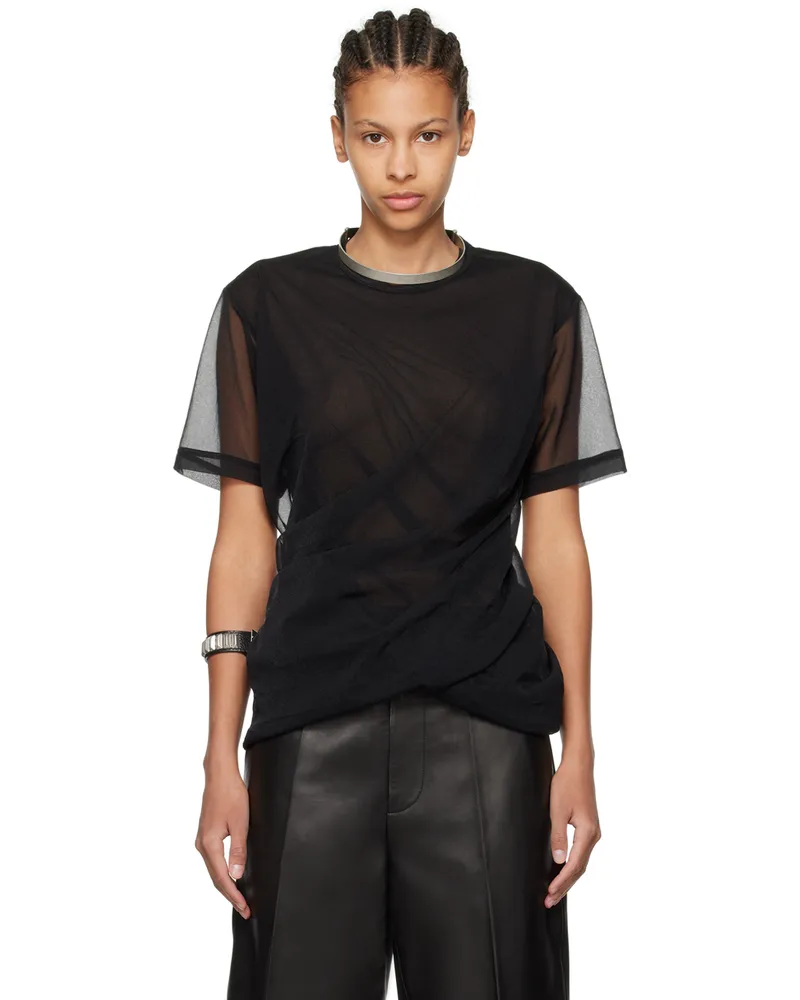 Junya Watanabe Black Draped T-Shirt Black