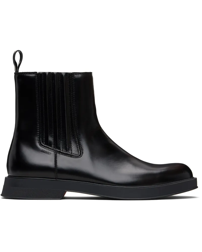 HUGO BOSS Black Embossed-Logo Faux-Leather Chelsea Boots 001-black