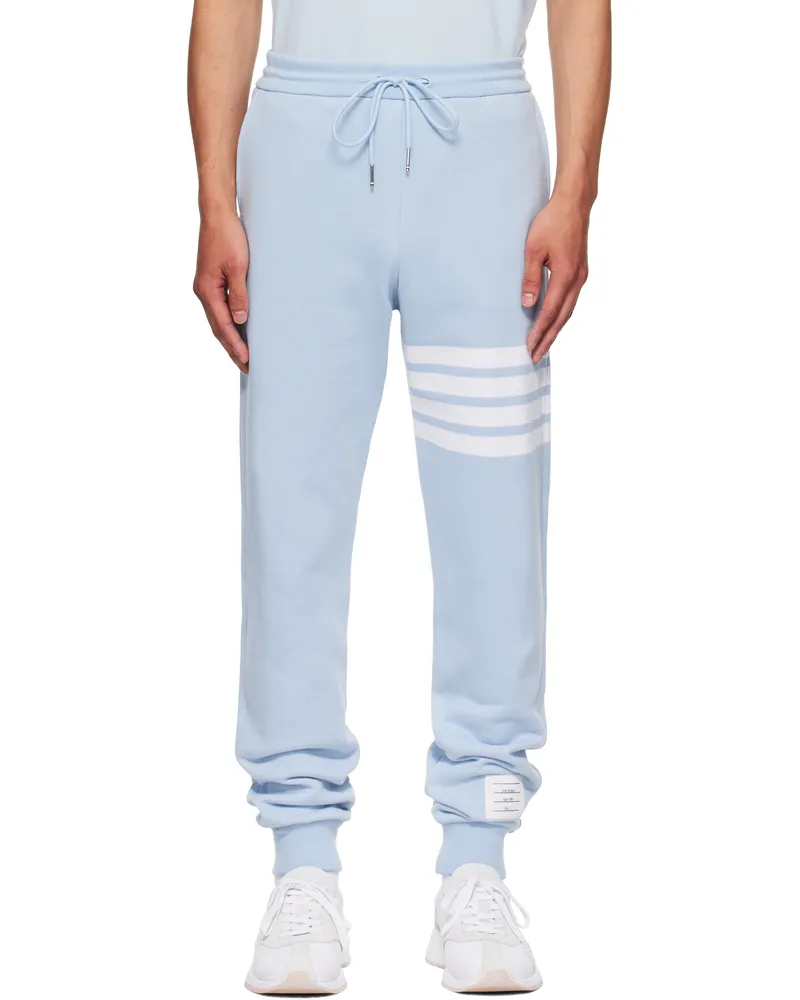 Thom Browne Blue Classic Loopback Bar Sweatpants Light