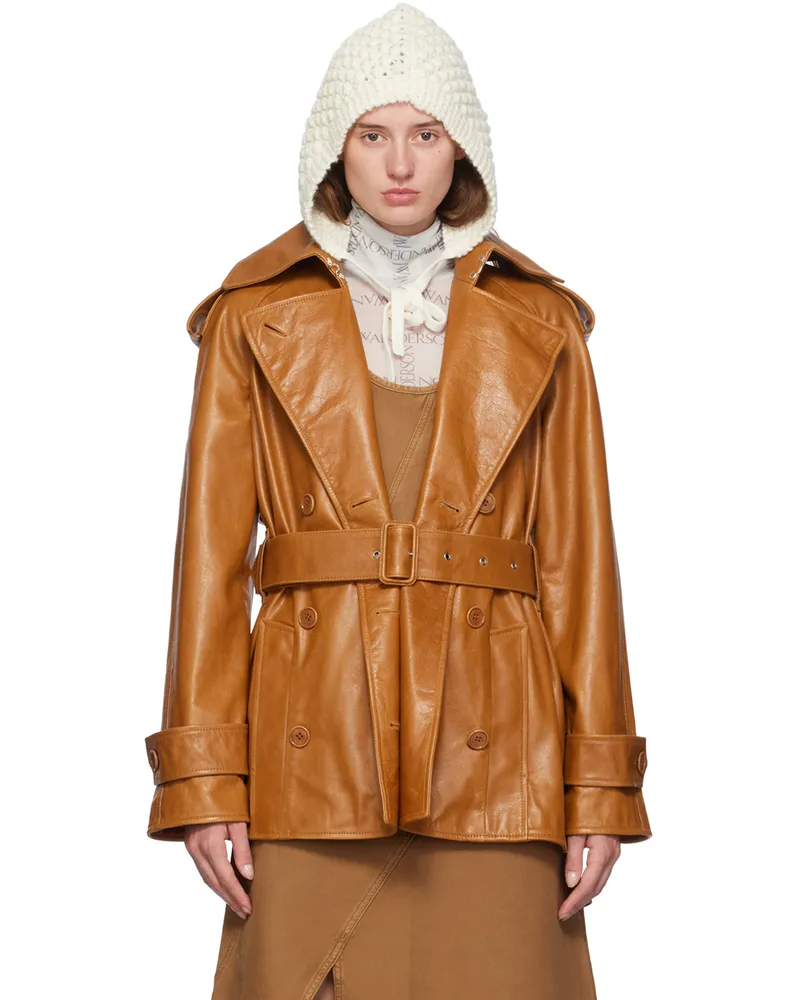 J.W.Anderson Tan Short Leather Jacket 640