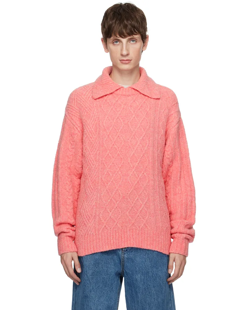 Adererror Pink Layered Collar Polo Pink