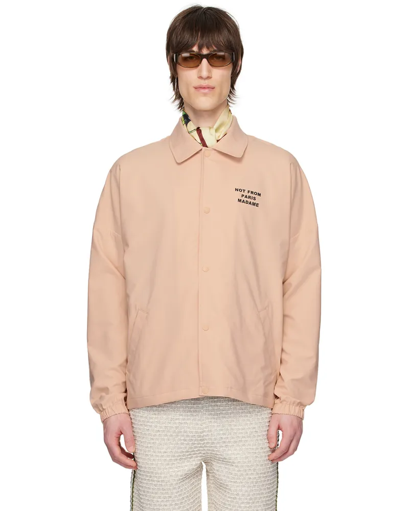 Drôle de Monsieur Beige 'La Veste Slogan' Jacket Beige
