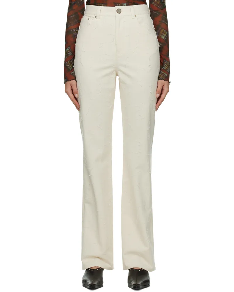 Acne Studios Off-White Regular-Fit Suit Jeans Ecru