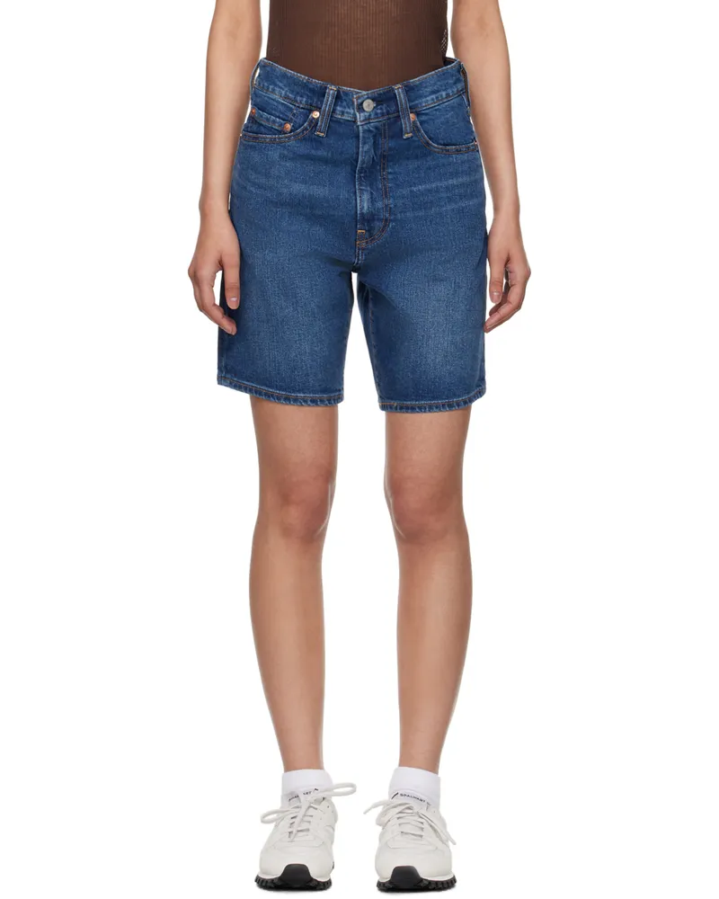 Levi's Blue Ribcage Bermuda Denim Shorts Bringing