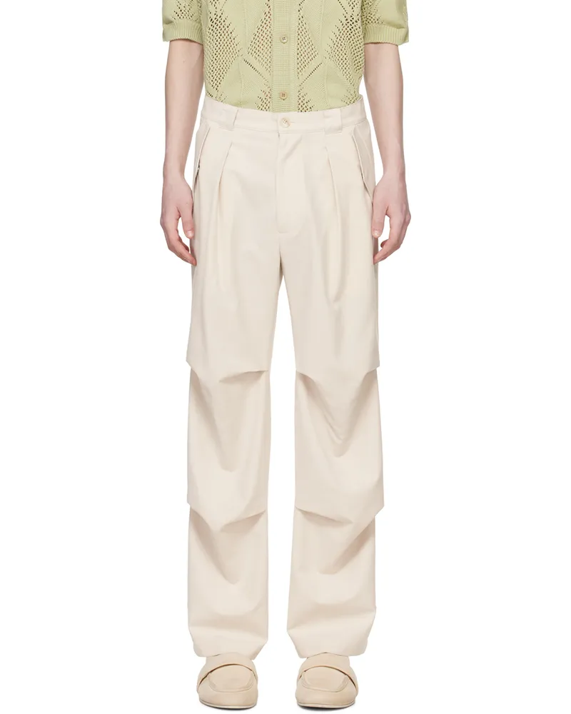 AFTER PRAY Beige Technical Trousers Ivory