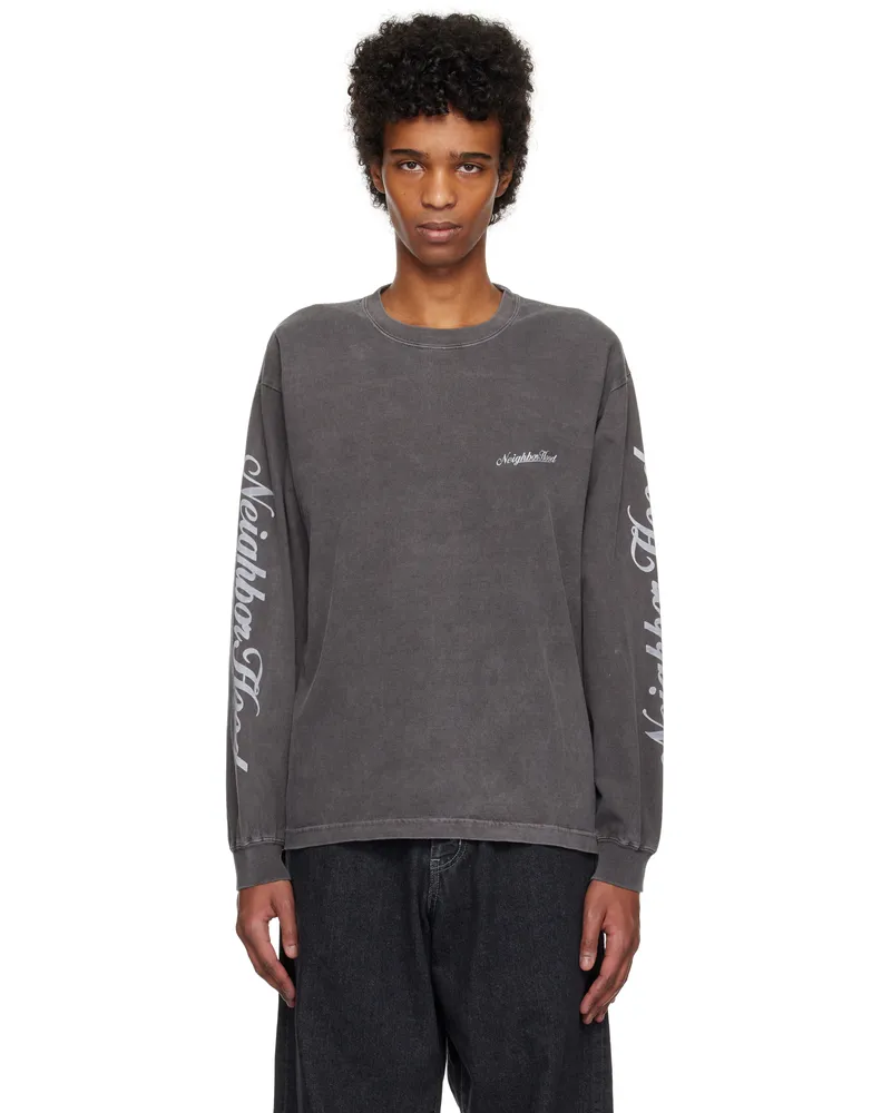 Neighborhood Gray NH LS-12 T-shirt Black