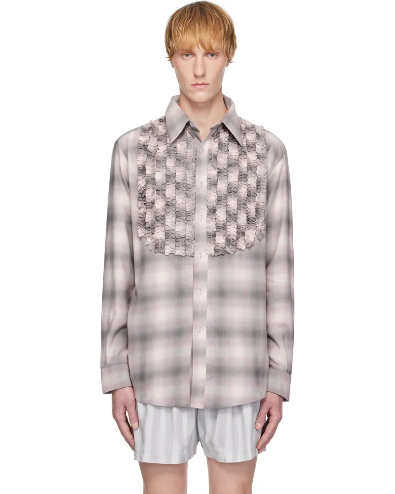 Collina Strada Purple Tuxedo Button Up Shirt Lavender