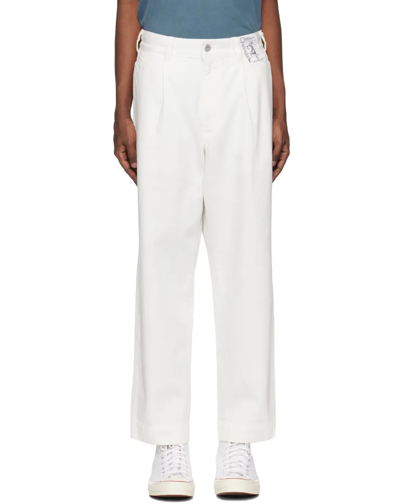 Neighborhood White BW Tuck Jeans White