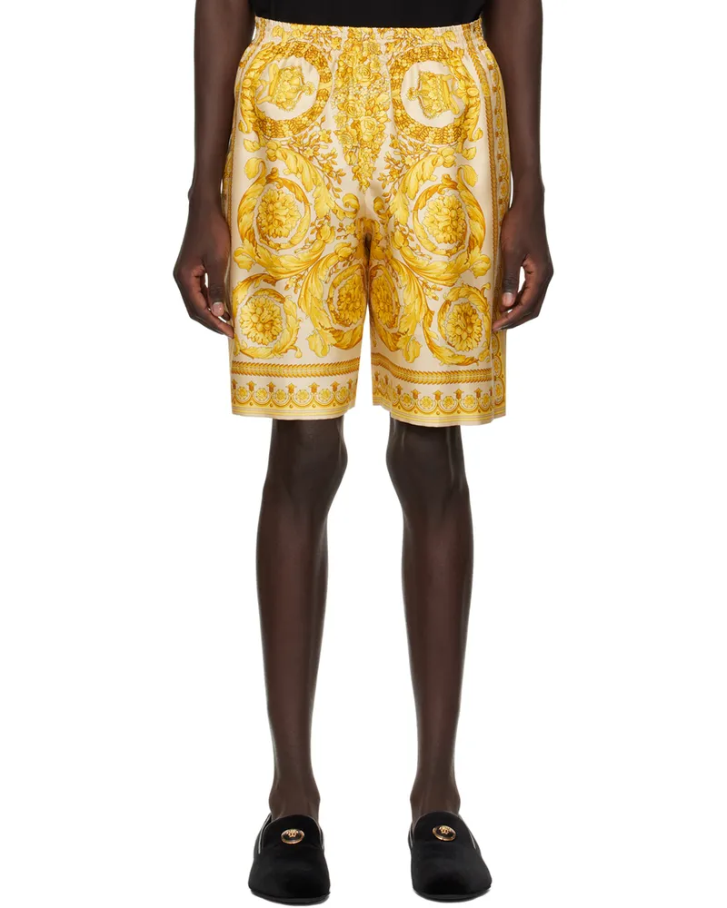 Versace Yellow Barocco Shorts 5k410-champagne