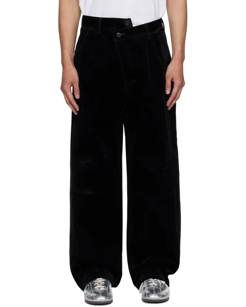 Andersson Bell Black Crossover Carpenter Wide Leg Jeans Blk