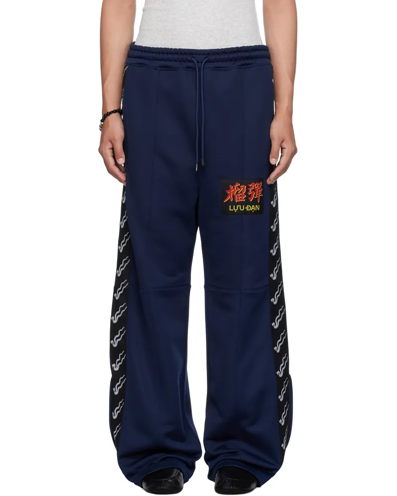 LU'U DAN Navy Stacked Track Sweatpants Deep