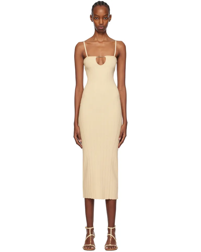Jacquemus Beige Les Classiques 'La robe Sierra bretelles' Midi Dress 115