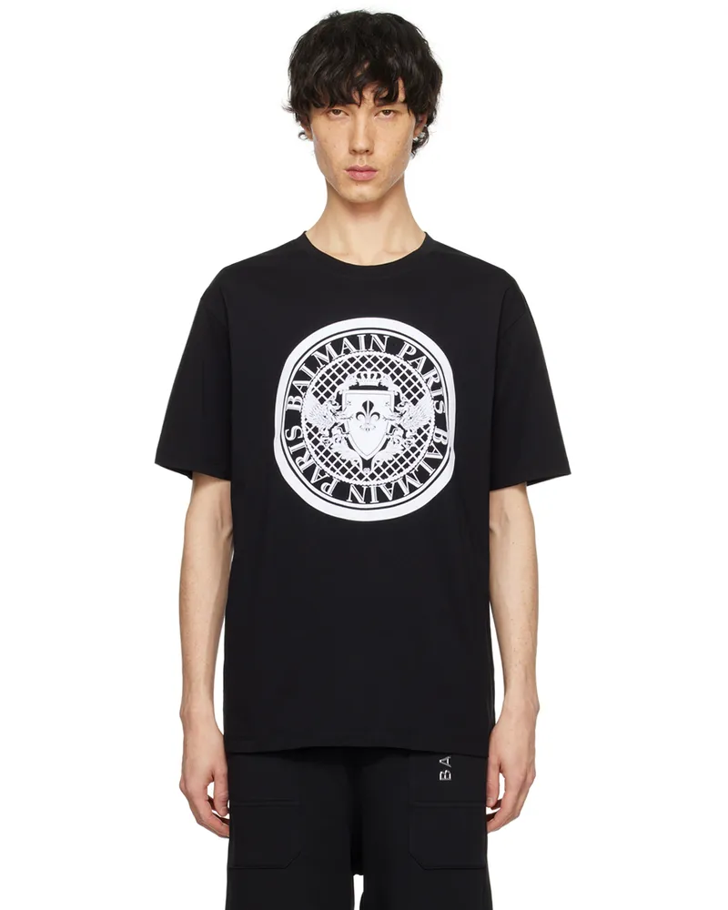 Balmain Black Coin T-Shirt Eab