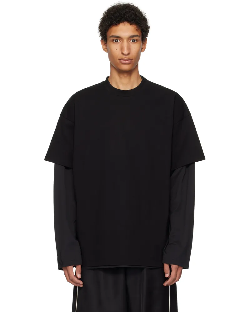 Jil Sander Black Cotton Crew-Neck T-shirt 001