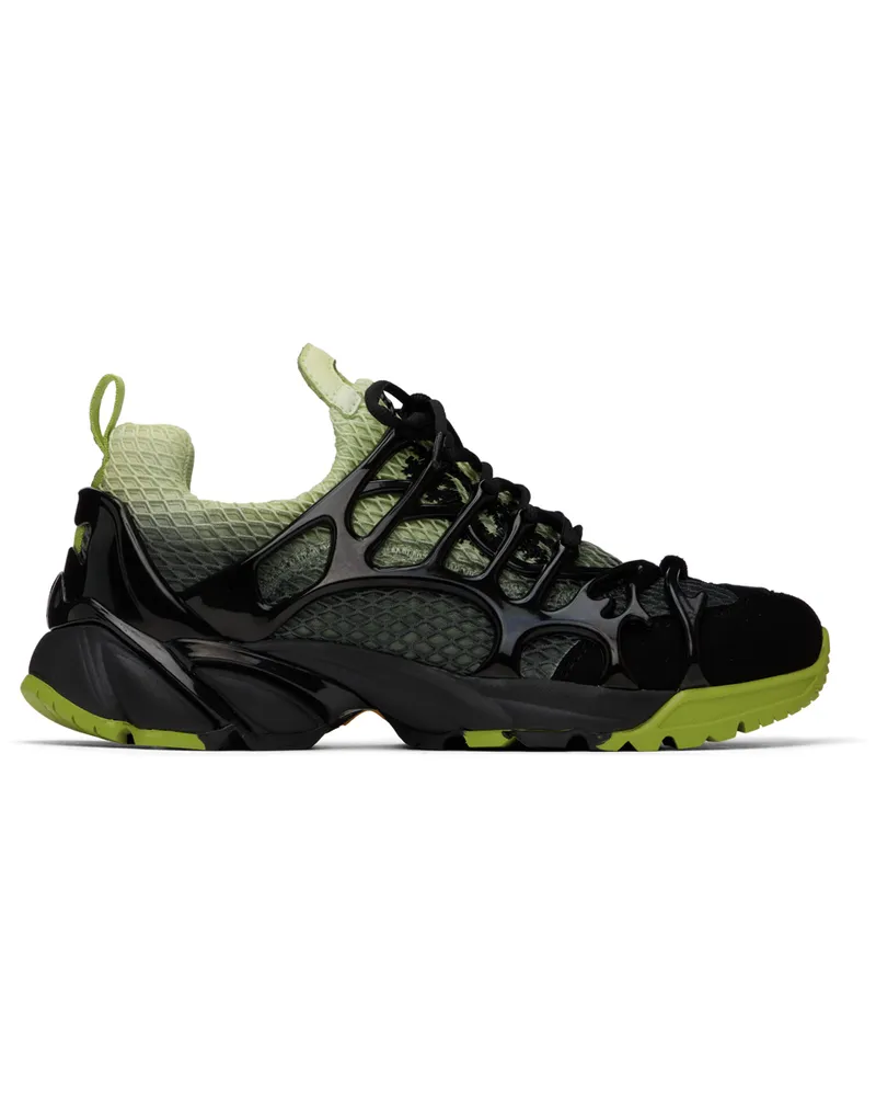 44 LABEL GROUP Black & Green Symbiont Sneakers P210