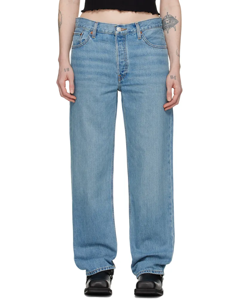 RE/DONE Blue Loose Longish Jeans Wasted
