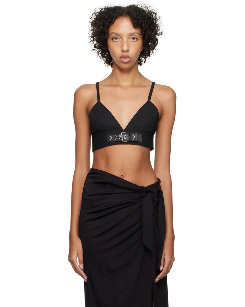 Moschino Black Pin-Buckle Tank Top A0555