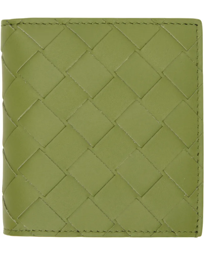 Bottega Veneta Green Intrecciato Slim Bi-Fold Wallet 2442