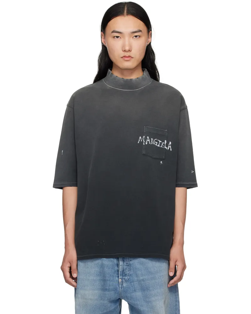 Maison Margiela Gray Graffiti Logo T-shirt 861