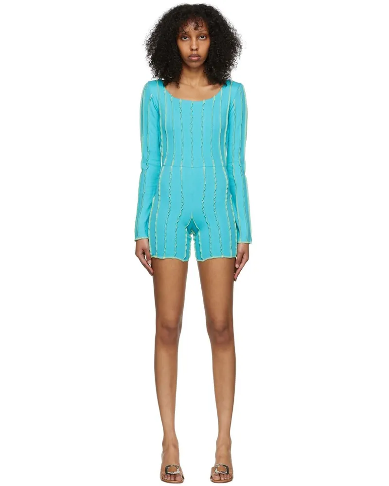Helena Manzano SSENSE Exclusive Blue Carmen Jumpsuit Turquoise