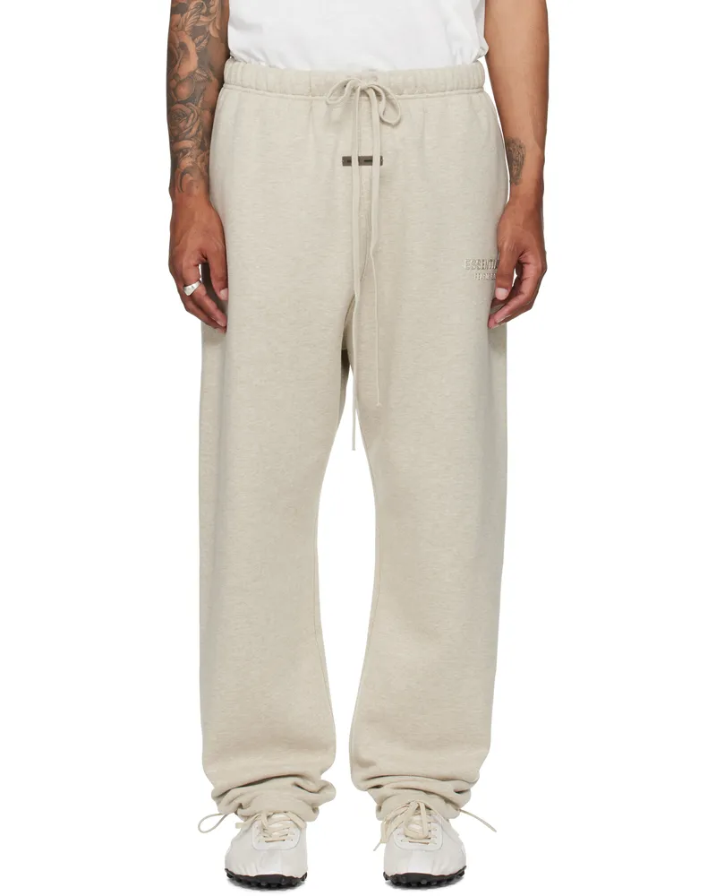 Fear of God Beige Relaxed Fleece Sweatpants Heather