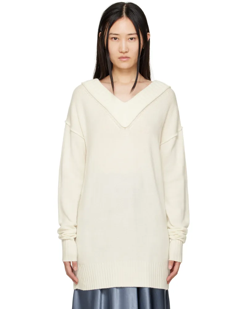 SPORTMAX White V-Neck Sweater 006