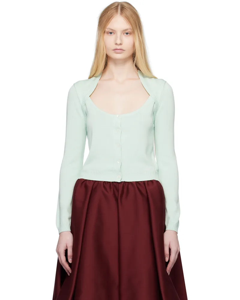 SHUSHU/TONG Green Knit Cardigan Mg100