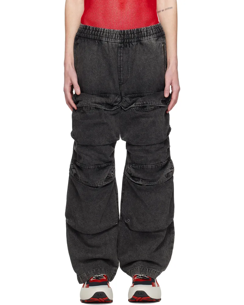 Diesel Black D-Baertson-S Denim Cargo Pants 2