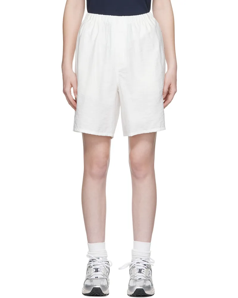 AMI Paris SSENSE Exclusive White Viscose Shorts 100