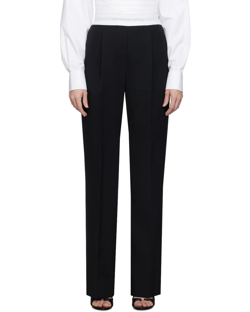 Alexander Wang Black Pleated Trousers 001