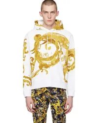 Versace Jeans White & Gold Watercolor Couture Hoodie Egwhite