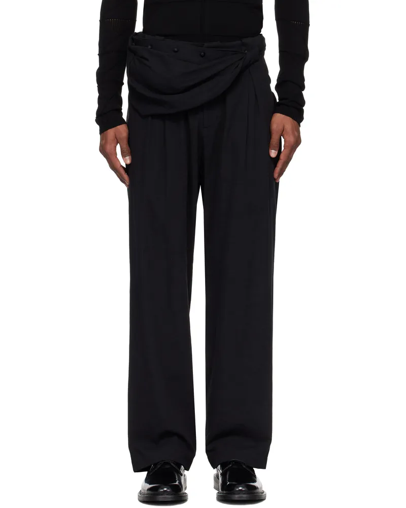Hyein Seo Black Seed Charm Bag Trousers Black