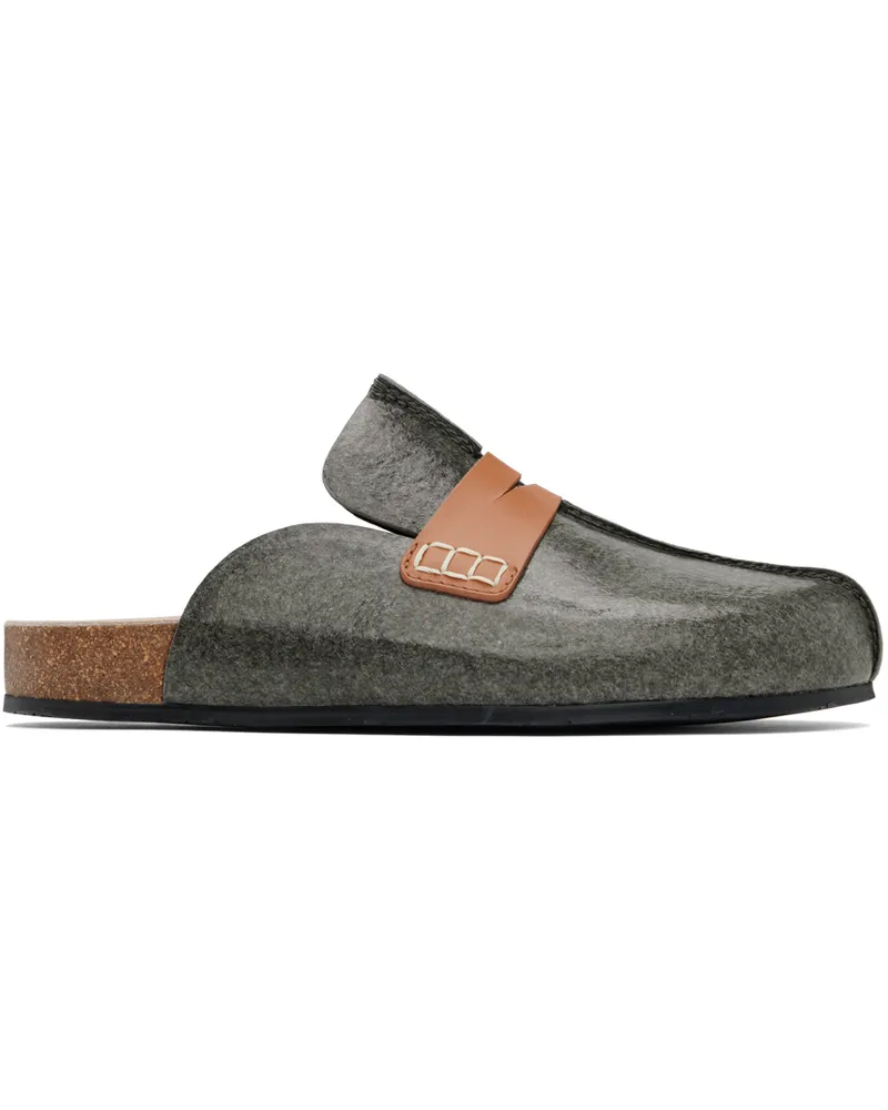 J.W.Anderson Gray Laminated Felt Mules 19086-030-medium