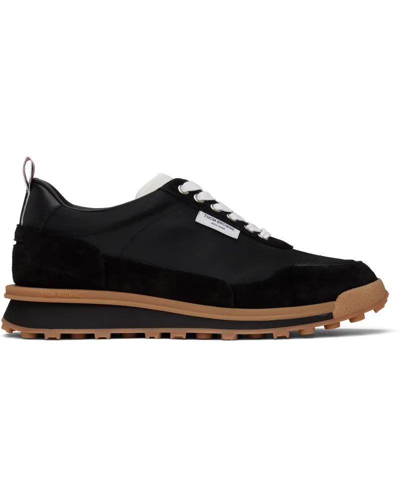 Thom Browne Black Tech Nylon Alumni Sneakers 001