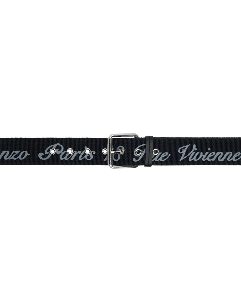 Kenzo Black Paris ' Buckle' Belt