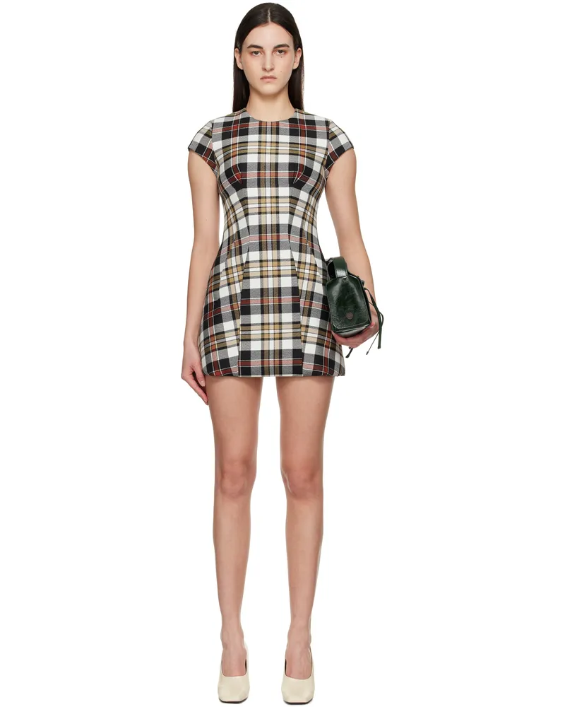 Acne Studios Gray & White Check Minidress Bph