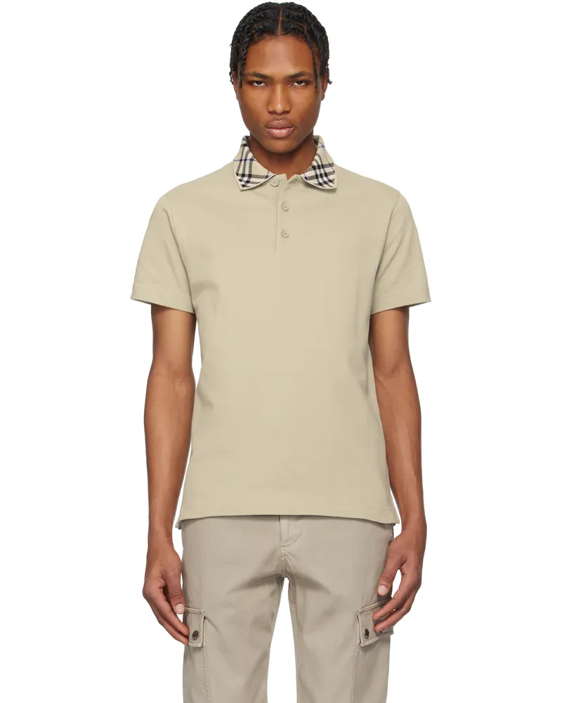 Burberry Taupe Cotton Polo Lichen