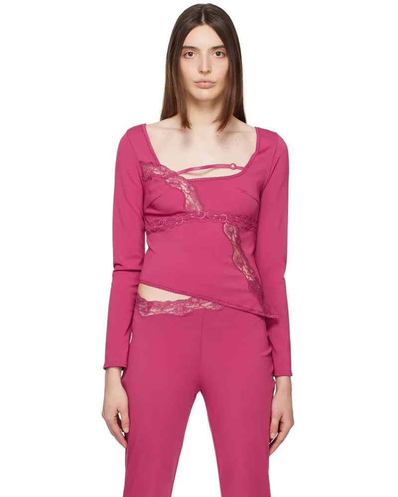 VAILLANT SSENSE Exclusive Purple Asymmetric Blouse Red