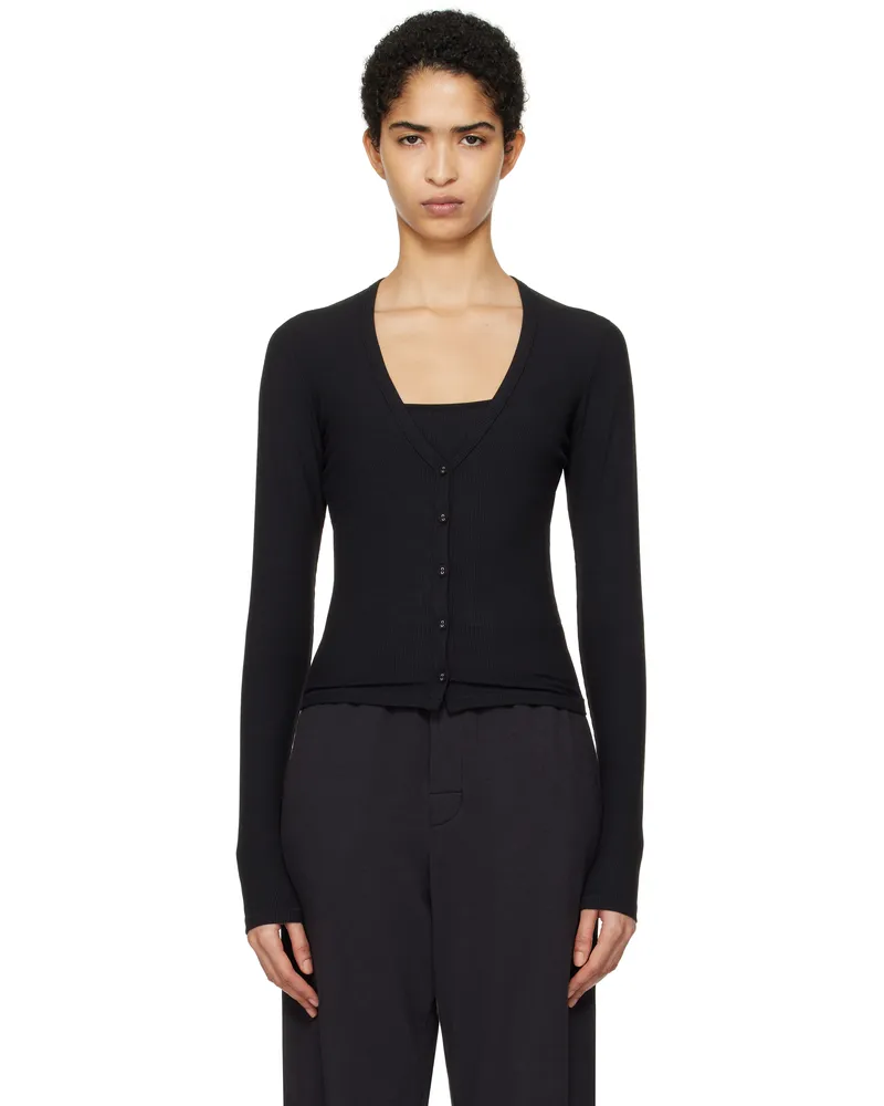 SKIMS Black Soft Lounge Cardigan Onyx