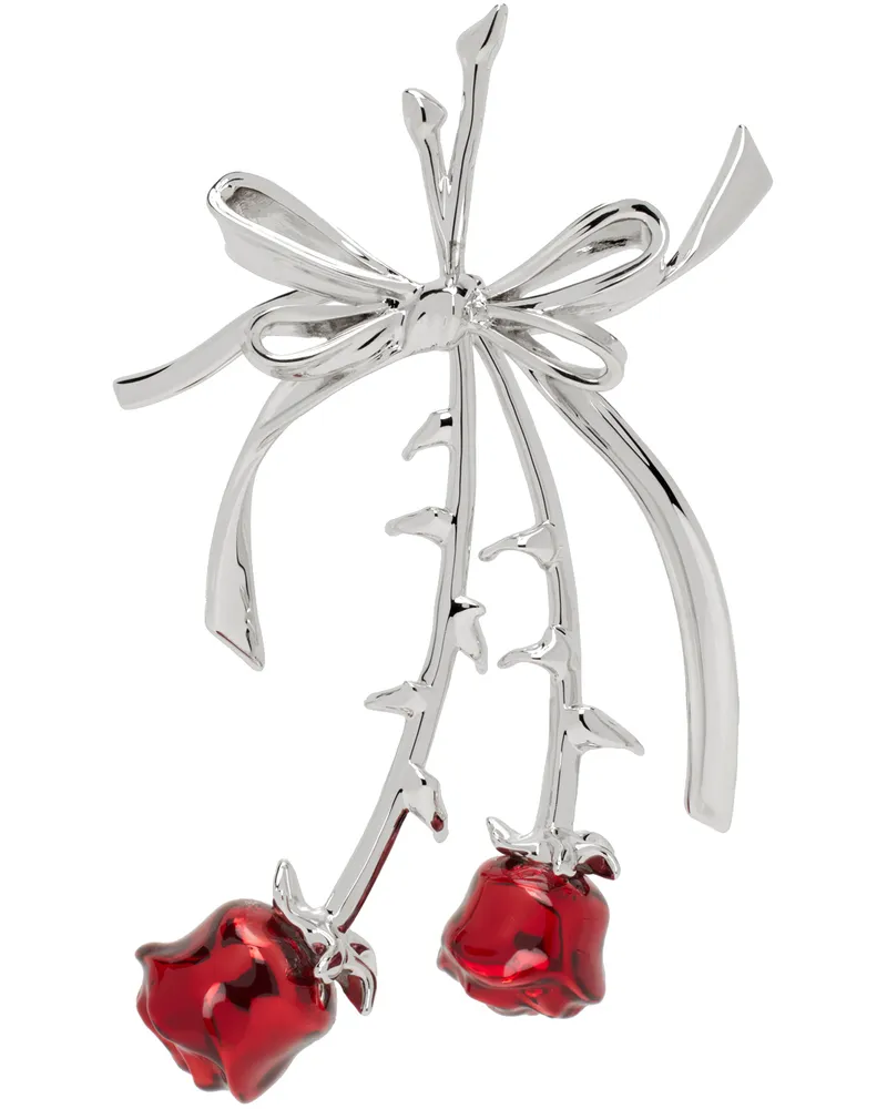 SHUSHU/TONG Silver YVMIN Edition Double Rose Bow Single Earring Silver