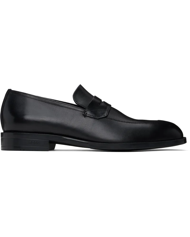 HUGO BOSS Black Leather Loafers 001-black