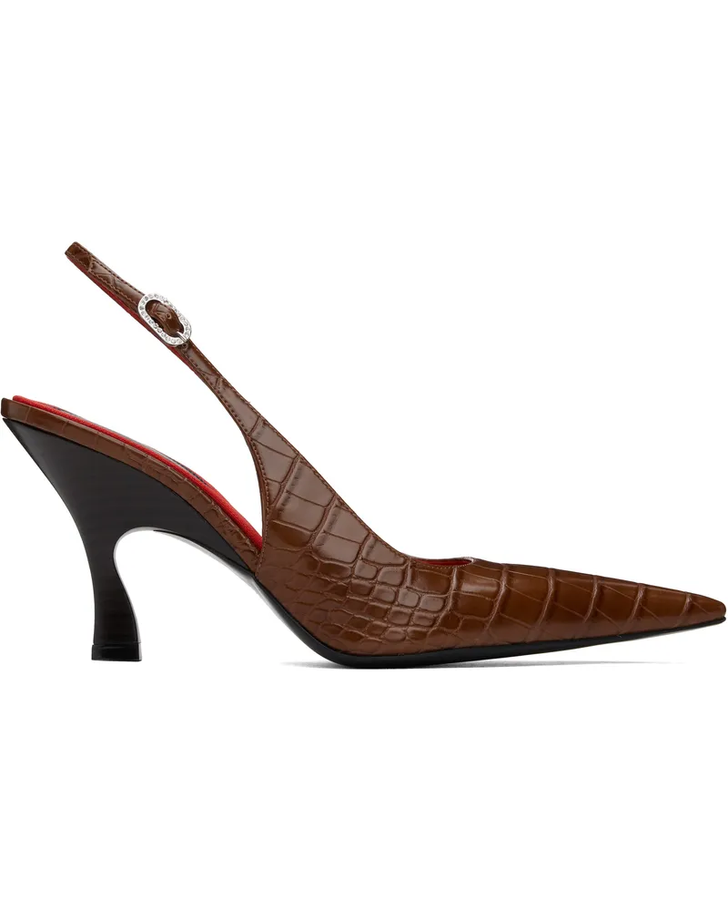 Stella McCartney Brown Elsa Pointed Toe Slingback Heels 2000