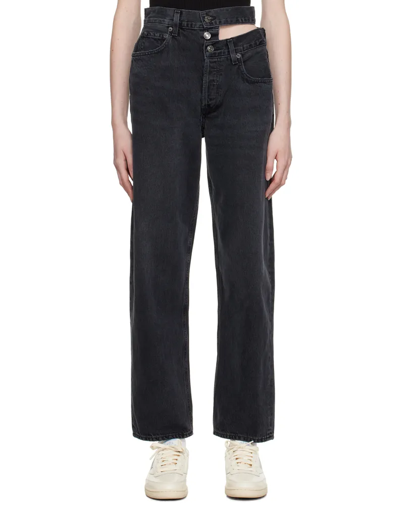 AGOLDE Black Broken Waistband Jeans Conduct