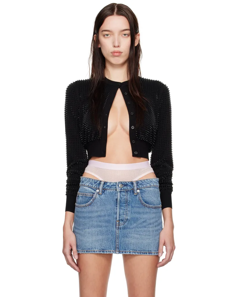 Alexander Wang Black Custom 3D-Molded Spike Cardigan Black