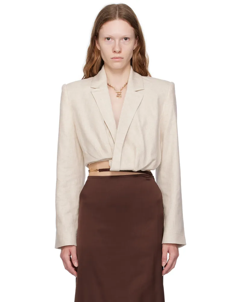 Jacquemus Beige Le Chouchou 'La Veste Bahia Courte' Blazer 130